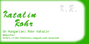 katalin rohr business card